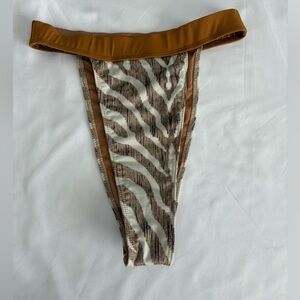 Brown Zebra Print Bikini Bottom